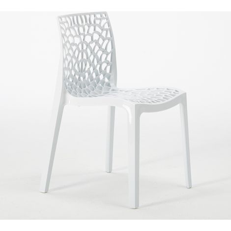 Centrale Brico – Chaise de cuisine empilable en polypropylène Highmopp – Design nid d'abeille – Confort ergonomique – Pour intérieur et extérieur