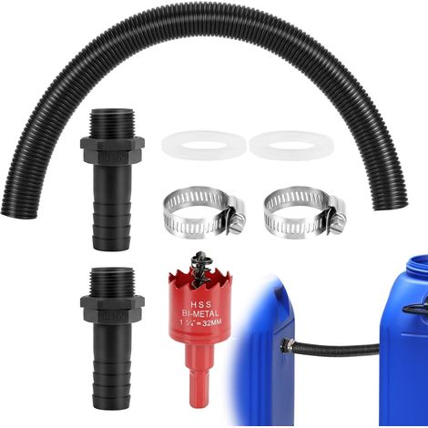 Rain Tank Connection Kit, Rain Connection Kit Connection for water collector connection kit · flexible hose · 2 end caps · for barrels, cisterns and manifolds (1/5)