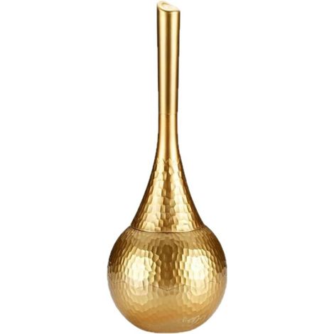 Brosse de Toilette dorée, Cuvette de Toilette en Plastique 15 Pouces, Brosse et Support avec poignée antidérapante Confortable pour Salle Bain, Manche Long (1/4)