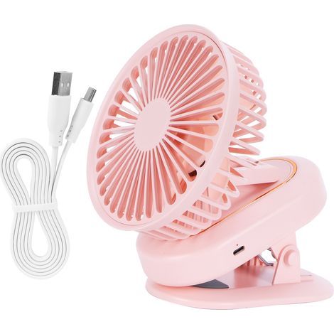 Robuster USB-Tischventilator mit 3 Geschwindigkeitsstufen – Pinkfarbener Auto-Octave-Ventilator für den Innenbereich (1/5)