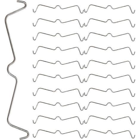 60 Lochwandhaken, Befestigungsklammern aus Edelstahl, Lochwandclips – 6,30 x 1,00 x 0,10 cm – Silber (1/4)