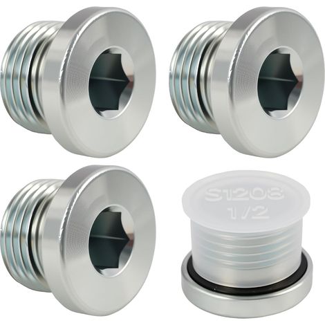 4PCS Bouchon Obturateur,Bouchon Robinet Étanchéité Tuyau 1/2 Accessoire de Plomberie Résistant pour Raccords et de Tuyau Fileté Métal 1/2 Universel (1/5)