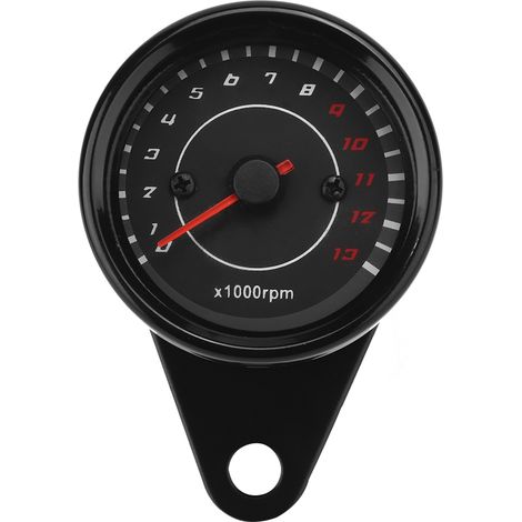 Tachimetro per moto – retroilluminazione – indicatore in alluminio – cassa nera / quadrante nero – ricambio