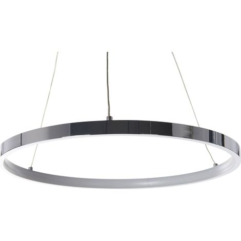 Lampe Cercle Suspendue ø 40 cm en Aluminium Argenté