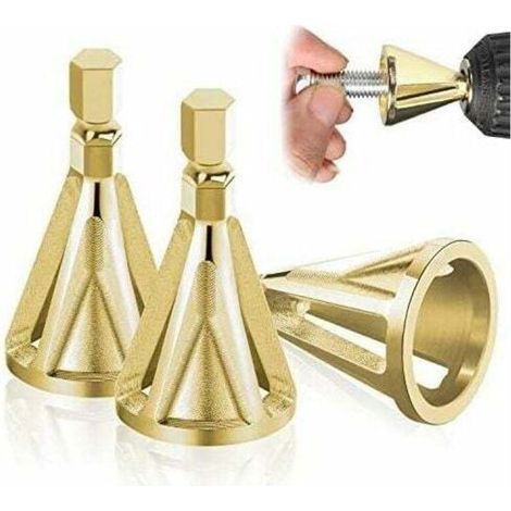 3 Pièces Externe ébavurage Outil à Chanfreiner. Hexa et Triangulaire.Enlever Bavure. Deburring pour Les Forets. Rapidement Les Réparations Endommagés Boulons