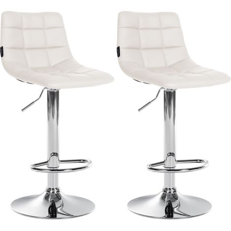 Set di 2 sgabelli da bar Jerry in similpelle bianco cromo (1/5)