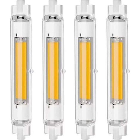 Pack of 4 R7S 118mm 30W Dimmable LED Bulbs, Warm White 3000K, Flicker-Free (1/4)
