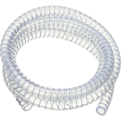 3/8" / 10mm ID Tuyau Renforcé Avec Fil 3 Mètres, Tuyau D'Aspiration En PVC Vinyle Résistant Aux Produits Chimiques Sous Haute Pression Avec Spirale En Fil D'Acier, Transparent (1/5)