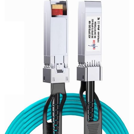 Elfcam® - 20 Mètres Câble Fibre Optique 25Gbit/s OM3 SFP28 à SFP28 AOC Câble,20m (1/5)