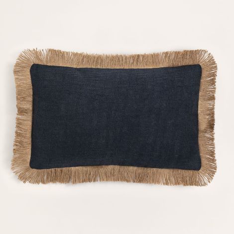 Coussin rectangulaire en coton (30x50 cm) Paraiba SKLUM Noir - Beige Lino