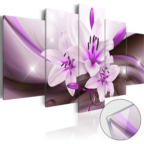 Tableau sur Verre Acrylique "Violet Desert Lily" 50 x 100 cm (1/2)