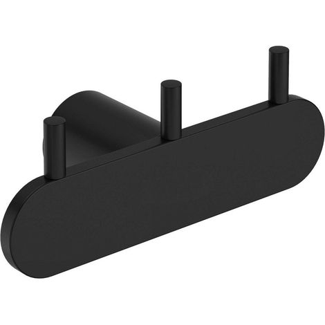 Gancio triplo bagno in acciaio finitura nera - Endor