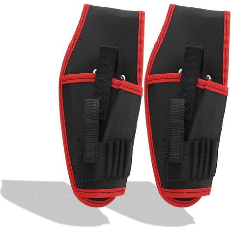 Lot de 2 pochettes de ceinture pour perceuse électrique, ceinture ajustable, sac à outils multifonctionnel portable pour électricien sans fil (1/5)