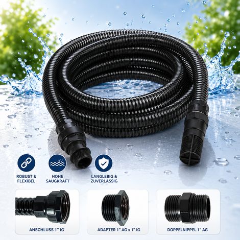 Güde Saugschlauch f. Gartenpumpe 4 m Anschluss 42 mm, 1 1/4 Zoll + Filterkorb (1/2)