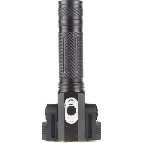 Pair Lampe torche,Lampe de poche à lumière forte Lampe de poche à LED rechargeable à trois têtes réglable à 180 ° T6 + XPE