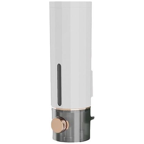 Wall-mounted soap dispenser, 2 pieces, 450 ml, no drilling required, for shampoo and hand soaps (white and green) (1/5)