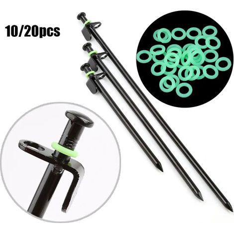 20 Pcs Camping En Plein Air Silicone Lumineux Tente Peg Anneau Veilleuse Tentes Accessoires