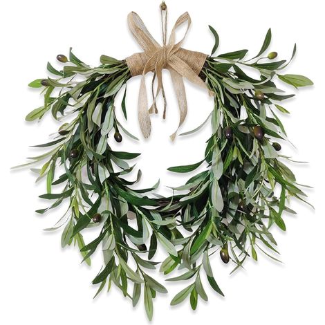 Guirlande En Forme De Cœur - Feuilles D'olivier Artificielles - 55 cm - Pour Décoration Murale Porte Arche De Mariage Fenêtre Jardin Intérieur Extérieur - 1 Pièce (1/5)