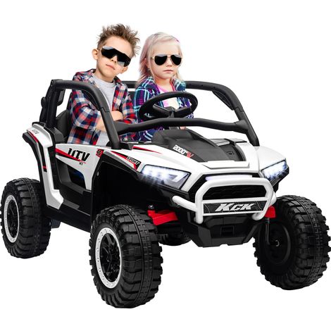 AIYAPLAY 2 Seater 24V 7AH Ride on Truck w/ Spring Suspension, White