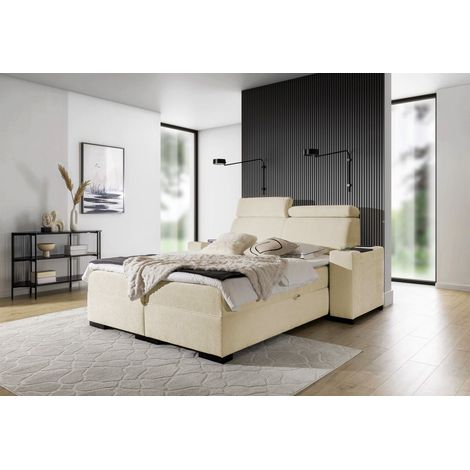 Boxspringbett Bett NESTOR 120x200cm Set.1 in Stoff Dress Me Beige (1/5)