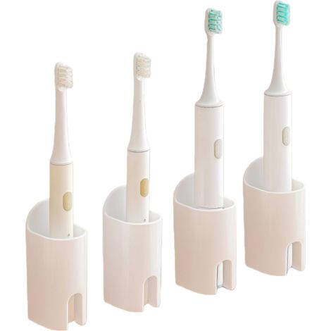 Support Brosse a Dent Electrique 4 Pièces, Porte Brosse à Dents Autocollant, Adhésif Puissant, Support Brosse a Dent Murale sans Perçage