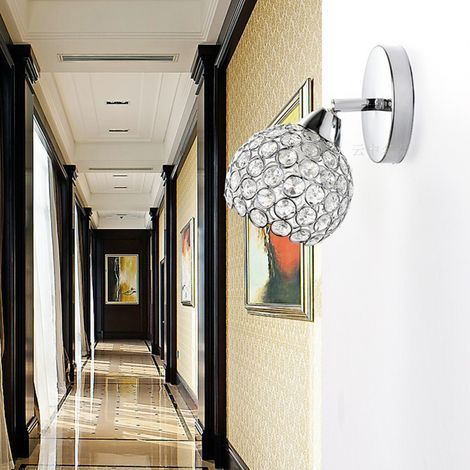 Toivize G9 Kristall-Wandleuchte, Silbermetall, 3 Farben, dimmbare LED, modernes Interieur, Wohnzimmer, Schlafzimmer, elegantes Design, kompakt (1/5)