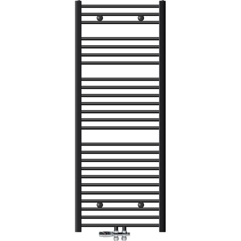 ECD Germany Radiatore Verticale Sahara 600 x 1500 mm Termosifone Antracite Dritto con Raccordo Centrale Calorifero Scaldasalviette Riscaldamento per Bagno Arredamento Termico