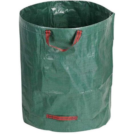 BUNTHAUS 1x 500 litres sac de jardin stable(Sangles rouges)sac à feuilles sac à déchets de jardin sacs pour déchets de jardin sacs pour déchets verts pliables, grands, robustes en toile de polypropylè (1/5)