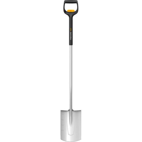 Fiskars – Telescopic rounded spade 120cm – Boron steel head with non-slip step – Ergonomic SoftGrip™ D-handle – For edging and planting in topsoil