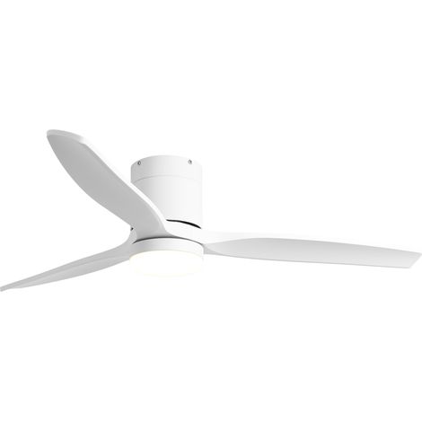 Parrot Uncle Deckenventilator mit LED-Licht 132 cm, 3 ABS-Flügel, leiser DC-Motor, 6 Geschwindigkeiten, Fernbedienung, reversibel mit Sommer-/Winterfunktion, Timer, Weiß