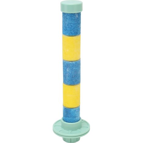 Perchoir à sable en quartz pour perroquet, support pour cage à oiseaux, idéal pour les perroquets, perruches ondulées, calopsittes, bleu et jaune. (1/5)