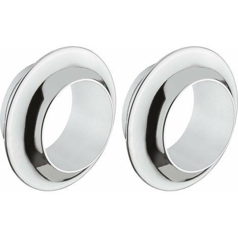 2x Rosace ronde épaisseur 13mm pour serrures espagnolettes ou à appliquer Push Lock en plastique Verrou Sécurité Rosette Meuble Porte Tiroir Placard, chromé poli (1/2)