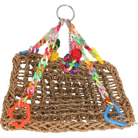 Filet d'escalade pour oiseaux, balançoire colorée, hamac, tapis suspendu à mâcher pour la décoration, jeu L (1/5)