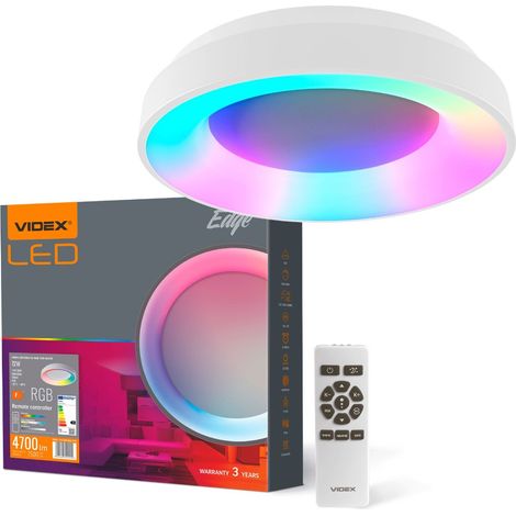 Lámpara de techo redonda blanca con mando a distancia RGBW 72W 7500lm 2700K / 6000K 45 cm Videx