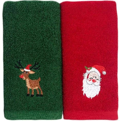 Serviettes de Noël pour les mains, le visage, le sport, les fêtes de Noël, cadeaux pour la maison, décoration de salle de bain, rouge et vert (1/5)
