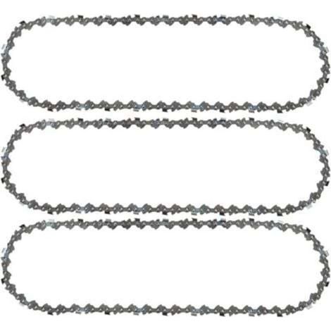 Lot de 3 Chaîne de tronçonneuse 3/8"LP 52 maillons 1,1mm 35cm Faible Rebond Compatible avec Bosch AKE 35 S AKE 35-19 S, Einhell, Husqvarna, Makita, Dolmar, Oregon et autres F Bluedeer Guide et (1/4)