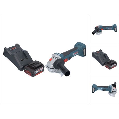 Bosch GWS 18V-7 Smerigliatrice angolare professionale a batteria 18 V 125 mm brushless + 1x batteria ricaricabile 4,0 Ah + caricabatterie