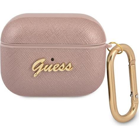 Funda Guess guapsasmp para AirPods Pro rosa/rosa Saffiano Script Metal Collection (1/3)