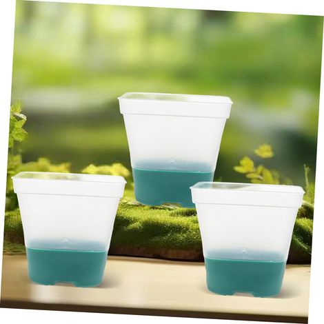 pots de fleurs carrés en base en souple facile à transplanter trous de drainage réutilisables 12 Plastique Silicone Transparent (1/5)