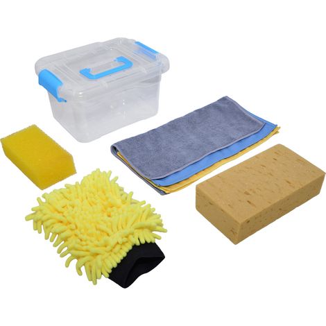 TrendLine Autopflege-Set 7-teilig – Reinigungs- & Pflegezubehör, Aufbewahrungsbox, 24 x 18 cm