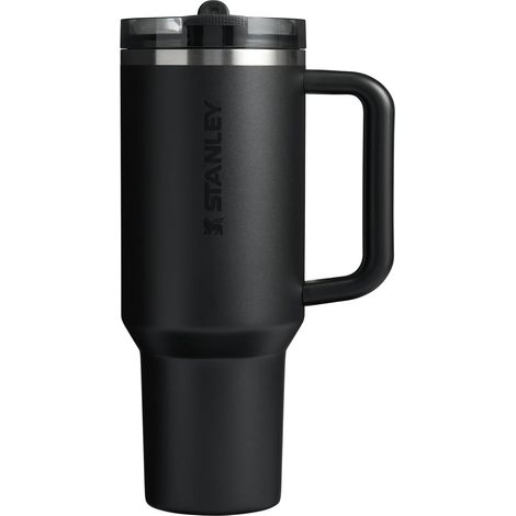 Stanley Quencher ProTour Trinkhalm-Becher mit auslaufsicherem Deckel, 1,2 l, integrierter Strohhalm und Griff, Becherhalter, kompatibel für Reisen, isolierter Edelstahlbecher, BPA-frei, Schwarz (1/2)