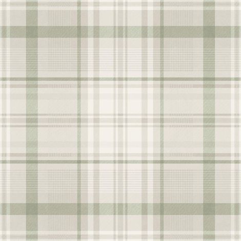Holden Decor Kirkham Check Green Wallpaper Paste The Paper Washable Bedroom (1/4)
