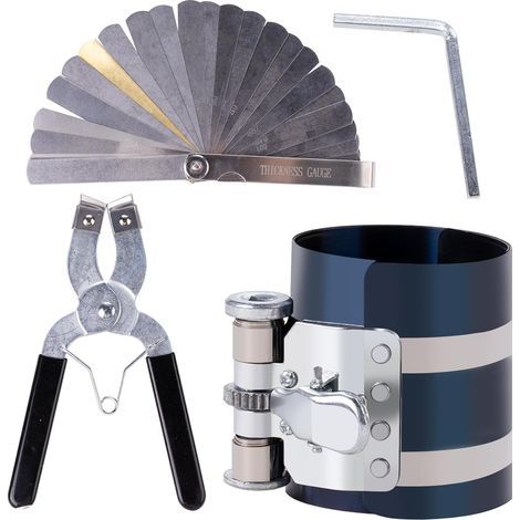 Kit d'enlèvement de l'installateur de l'anneau de piston du moteur de voiture du compresseur à anneau de piston Tailles réglables de 2-1/8 pouces à 7 pouces (1/5)