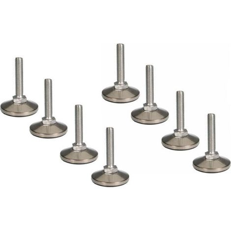 8 Pieds Réglables en Acier Inoxydable M10 x 50 mm pour Meuble ou Étagère (1/2)
