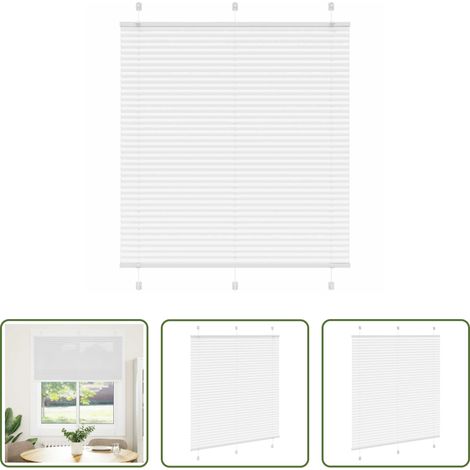 Fensterrollos - Plissee Weiß 120x150 cm Stoffbreite 119,4 cm Polyester (1/5)