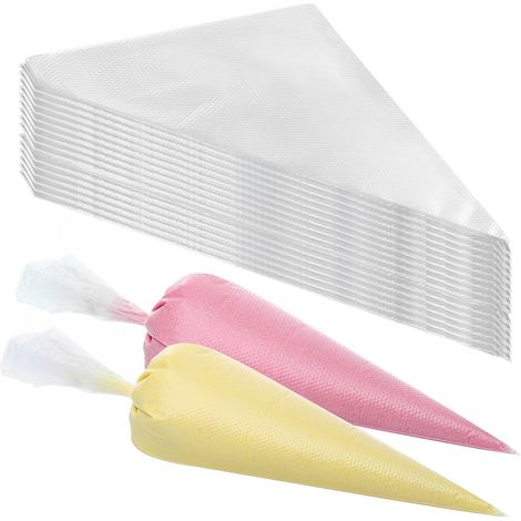 Poches à douille jetables, 100 pièces 31×21cm Poches à douille jetables pour la décoration de pâtisseries, de gâteaux, de biscuits, pour la pâtisserie maison (1/5)