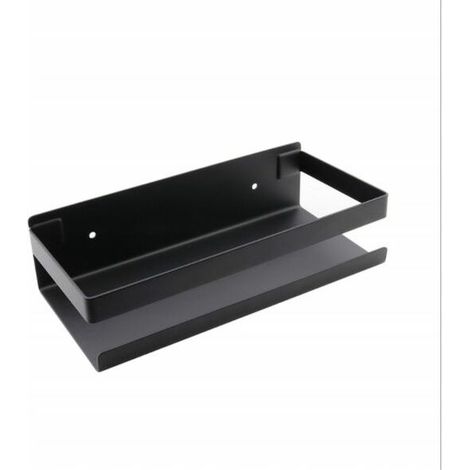 Support à épices de cuisine mural perforé Support à épices en acier inoxydable Support à épices de rangement de cuisine, noir 20cm (1/5)