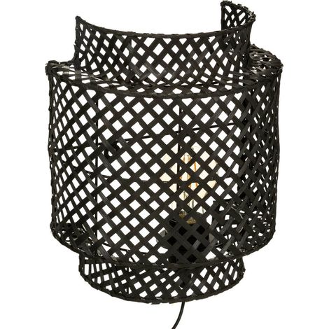 LÁMPARA DE PARED DE BAMBÚ Liby negra DISEÑO ASIÁTICO (1/3)