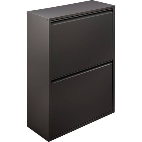 Dmora - Pattumiera Achros, Cestino portarifiuti, Bidone per raccolta differenziata, Mobile per spazzatura, 60x25 h93 cm, Nero