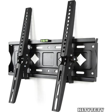 Support TV mural universel KITYTETY fixe slim - pour TV 26" à 65" (66 à 165cm) Inclinable - 60kg Max - Vesa 400x400mm (1/4)